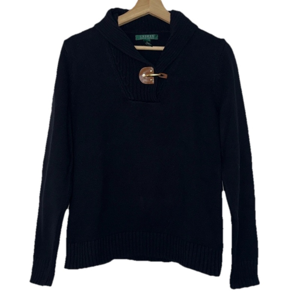 Lauren Ralph Lauren Black Knit Long Sleeve Sweater